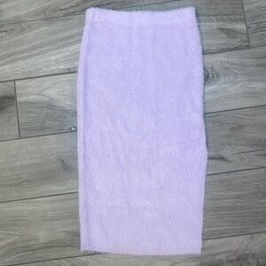 House of Harlow fuzzy lavender elastic waist pencil skirt with side slit Small